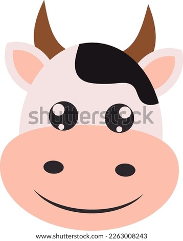 Cute Cow head ornament smiling