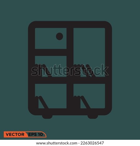Icon vector graphic of  simple cupboard line style perfect pixcel