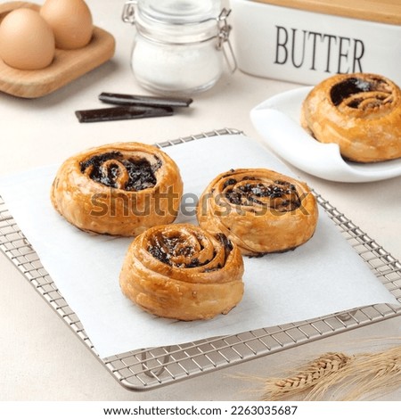 Danish pastry with chocolate flavour