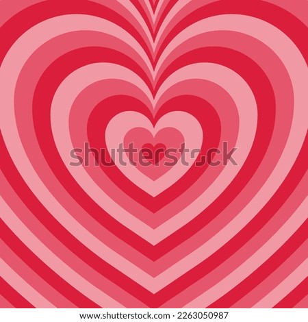 Red heart background in retro style. Love wallpaper design.