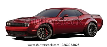 American Luxury premium realistic sedan coupe sport colour dark red elegant new 3d car urban electric power style model lifestyle business work modern art design vector template isolated background Royalty-Free Stock Photo #2263063825