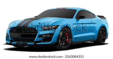 American Luxury premium realistic sedan coupe sport colour blue black elegant new 3d car urban electric power style model lifestyle business work modern art design vector template isolated background Royalty-Free Stock Photo #2263084351