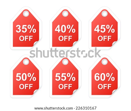 Set of discount tags. Part Two. 2d illustration
