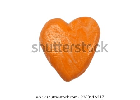plasticine heart for valentine's day isolated on white