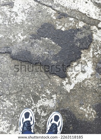 Photo of cracked roads texture or broken asphalt texture 
