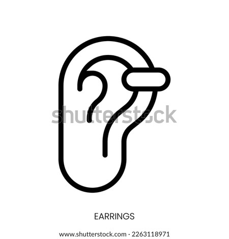 earrings icon. Line Art Style Design Isolated On White Background