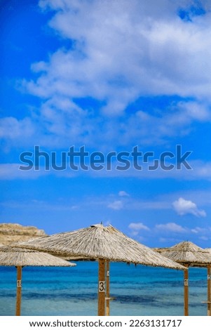 Diakoftis Beach, a beautiful beach in the south of Karpathos, a Greek siland Royalty-Free Stock Photo #2263131717