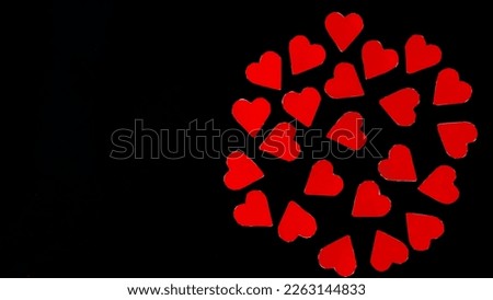 red heart on black background for valentine's day