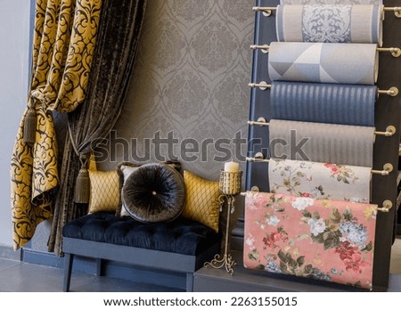 Sale, shop of interior wallpaper. High quality photo