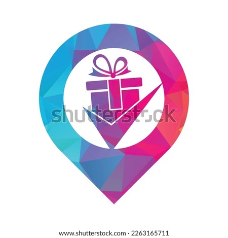Check Gift Logo Icon Design. Check gift box logo design icon template vector.
