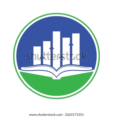 Finance book logo design. Business growth education logo design.