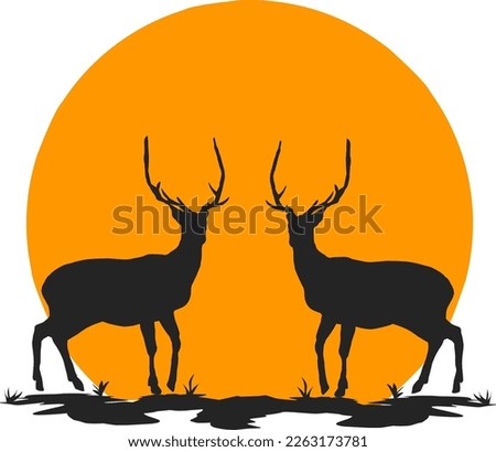 Vector illustration of the deer