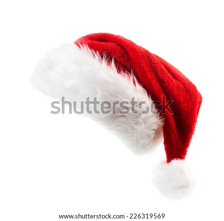 Santa Claus red hat isolated on white background 