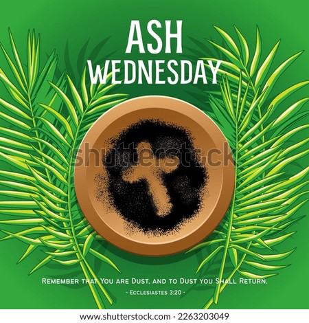 Ash Wednesday abstract symbolic religious Christian symbol for the beginning of Lent, with cross of ashes Royalty-Free Stock Photo #2263203049