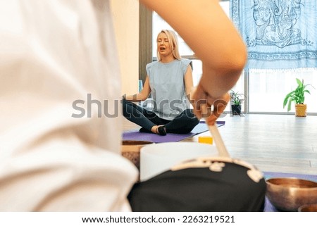 the girl is engaged in spiritual practices and meditation