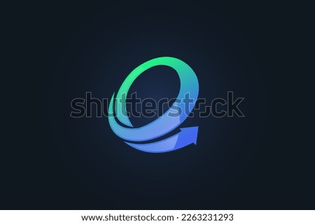Circular Letter E logo Ribbon arrow design combination, simple arrow logo