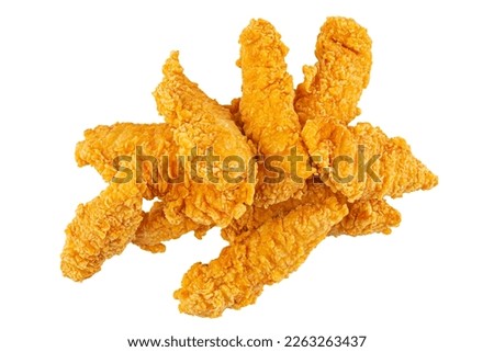 Isolated crispy fried fhicken strips Royalty-Free Stock Photo #2263263437