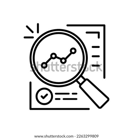 data quality assessment or study case thin line icon. concept of fraud search or accounting plan symbol. stroke art trend modern paperwork logotype graphic web linear market design isolated on white Royalty-Free Stock Photo #2263299809