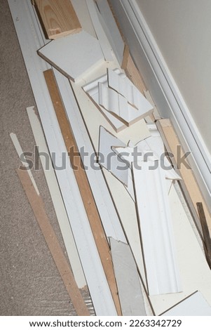 Installation of laminate flooring in a new house, close-up Home improvement
