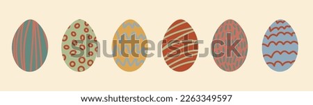 easter eggs illustration, vector banner, clip art collection 