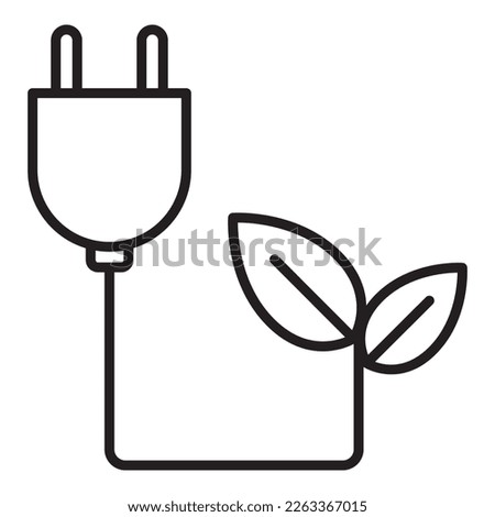 Eco plant plug icon. vector illustration.