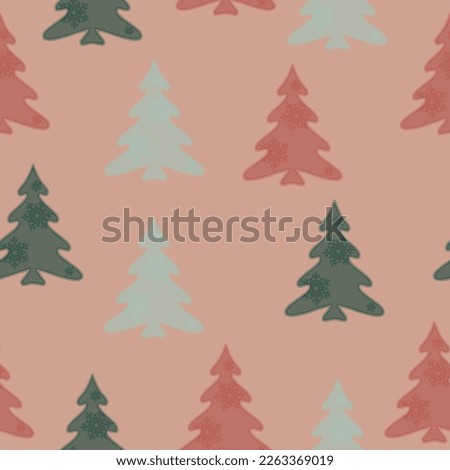 Modern Christmas Seamless Vector patterns, cute christmas trees, christmas gifts pattern  Doodles. Seamless colorful winter pattern on black background. Vector illustration.