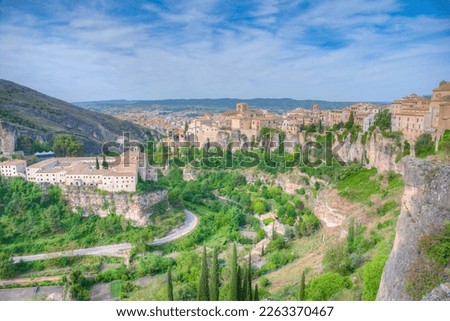 Panorama view of Spanish town Cuenca