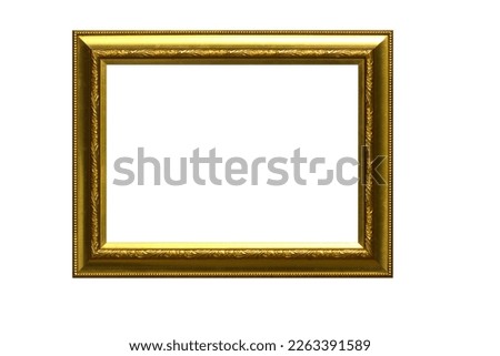 Golden frame Vintage isolated white background