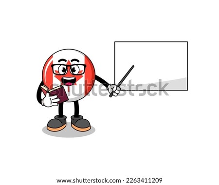 Mascot cartoon of canada flag teacher , character design
