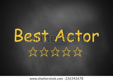 black chalkboard banner best actor golden rating stars award