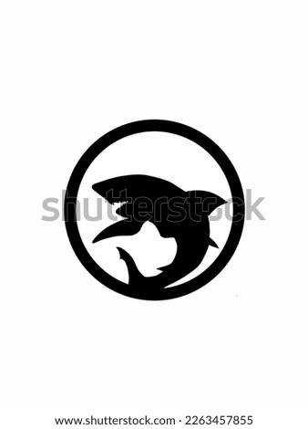 Black shark emblem, vector illustration. This emblem can be used for various things, such as logo branding, esports logos, communities and others. Each animal emblem has its own character.