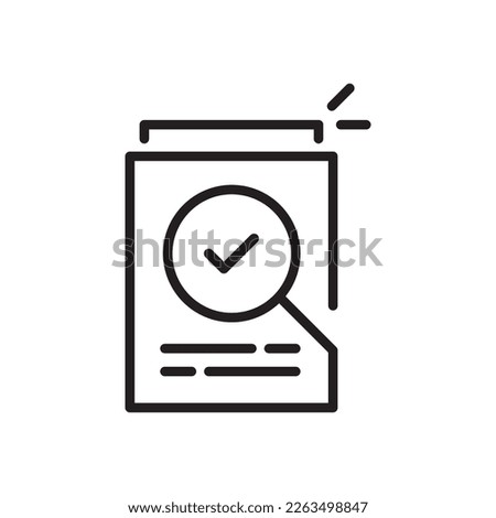 data assessment or compliance thin line icon. lineart trend modern linear insight paperwork logotype graphic stroke design web element isolated on white. concept of account management or legal consult Royalty-Free Stock Photo #2263498847