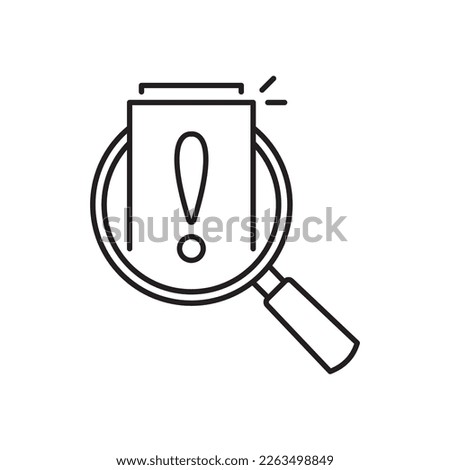thin line doc like assesment or crisis audit icon. concept of important tax statistics symbol or business procedure sign. simple linear alert page logotype graphic web stroke design isolated on white Royalty-Free Stock Photo #2263498849