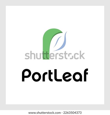 letter P Leaf Plant Logo Design. Creative Idea Logo design Vector illustration template