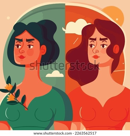 Cartoon style, womens day concepts, flat illustration