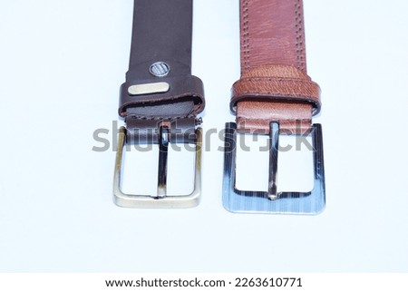 Traditional gray and red color belt with buckle