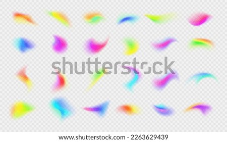 Abstract gradient with blur effect. Multicolor blurred shape collection. Vibrant soft blurry color gradients. Set of spot blurred multicolored brush strokes. Vector illustration Royalty-Free Stock Photo #2263629439