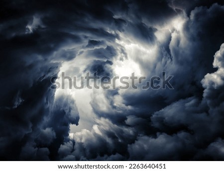 Blurred Whirlwind in the Dramatic Stormy Clouds Royalty-Free Stock Photo #2263640451