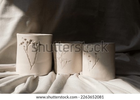 Ceramic cups with a flower print