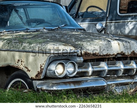 Very old, rusty and abandon car in Texas