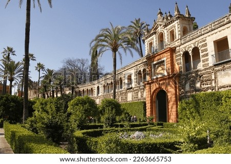 Alcazar garden at Seville - Spain Royalty-Free Stock Photo #2263665753