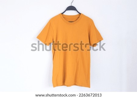 yellow shirt t-shirt on white background
