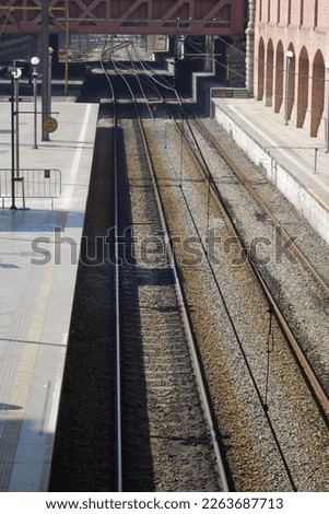 boarding platform of the Luz Station in Sao Paulo city. High quality photo Royalty-Free Stock Photo #2263687713