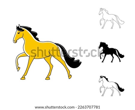 Stylized image of a horse galloping free