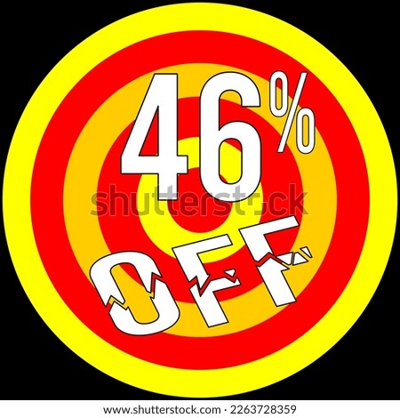46% discount off, target in red and yellow on a black background.