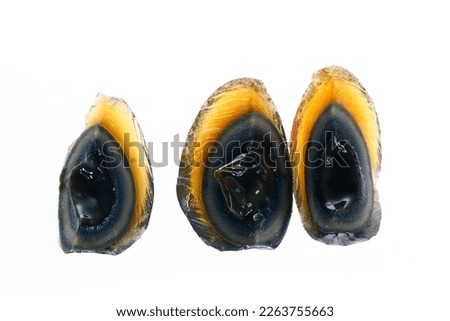 Eggs, duck egg, preserved egg on a white background, close-up pictures