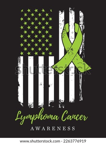 Lymphoma Awareness - American Distressed Flag vector