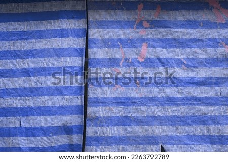 blue stripe dirty plastic texture background for construction industry area