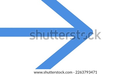 Image of blue arrow pointing right on white background. Ukraine crisis, war and politics concept digitally generated image.