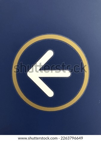 Left side arrow signage symbol images with blue background